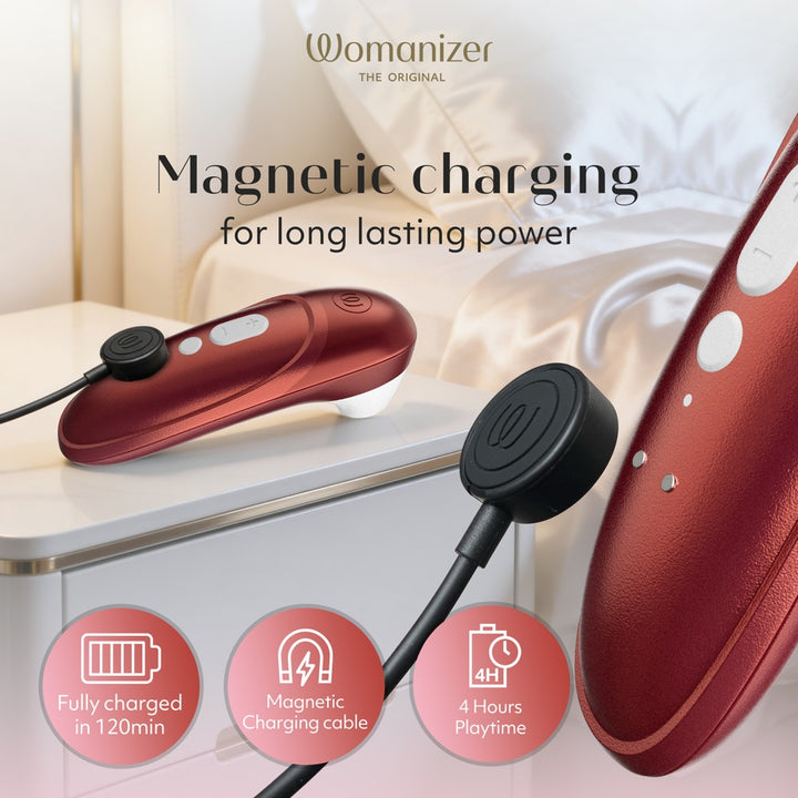 Womanizer Pro Klitorisstimulator mit 11 Intensitäten – Rot