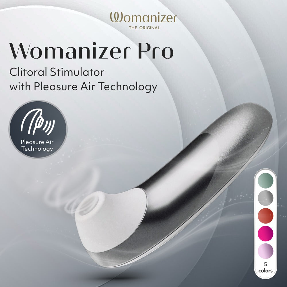 Womanizer Pro Klitorisstimulator mit 11 Intensitäten – Silber