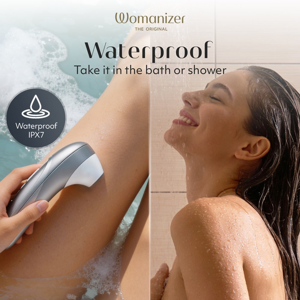 Womanizer Pro Klitorisstimulator mit 11 Intensitäten – Silber