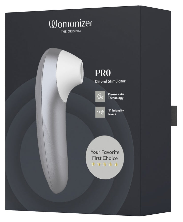 Womanizer Pro Klitorisstimulator mit 11 Intensitäten – Silber