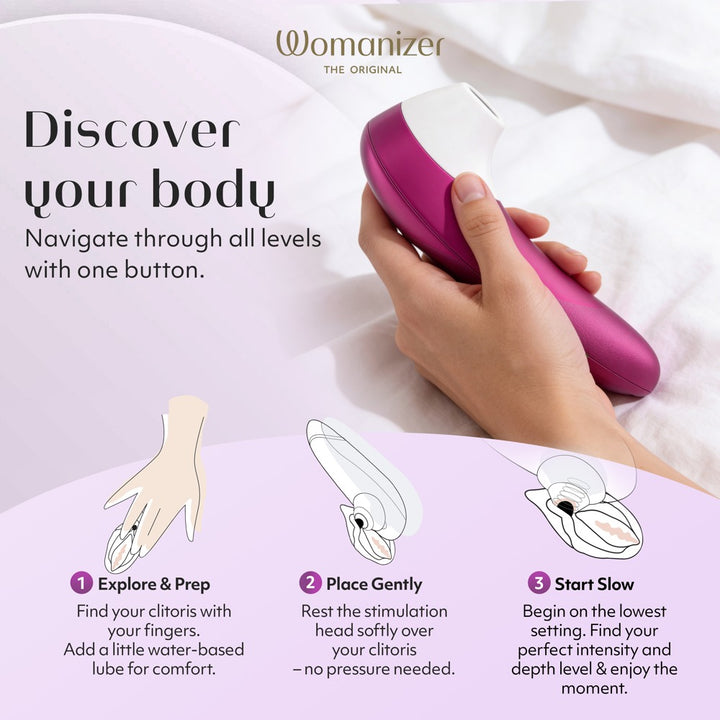 Womanizer Pro Klitorisstimulator mit 11 Intensitäten – Pink