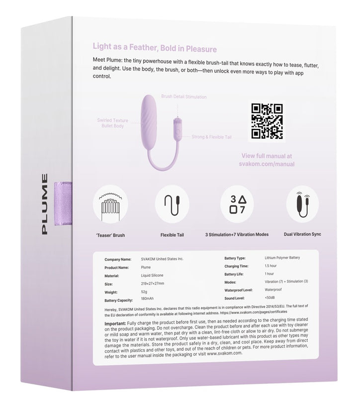 SVAKOM Plume – Vibro-Ei mit flexiblem Bürstchen und App