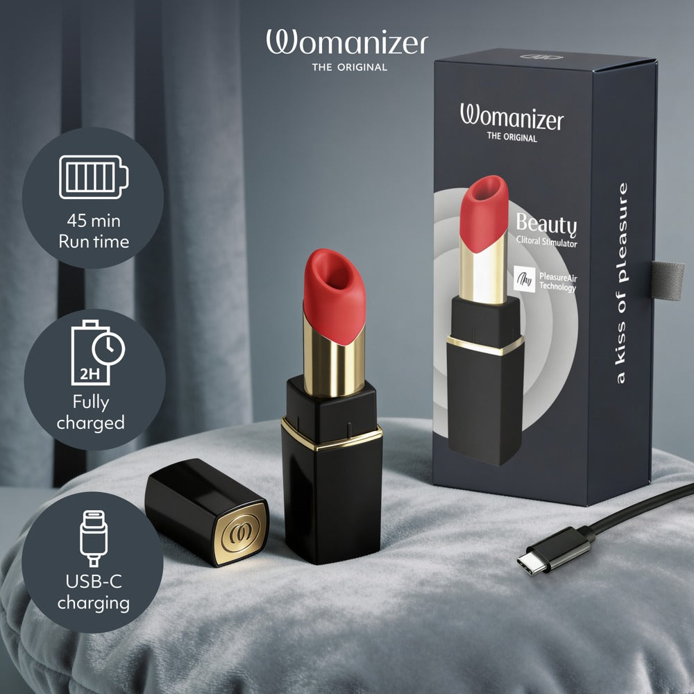 Womanizer Beauty Klitorisstimulator im Lippenstift-Design – Schwarz