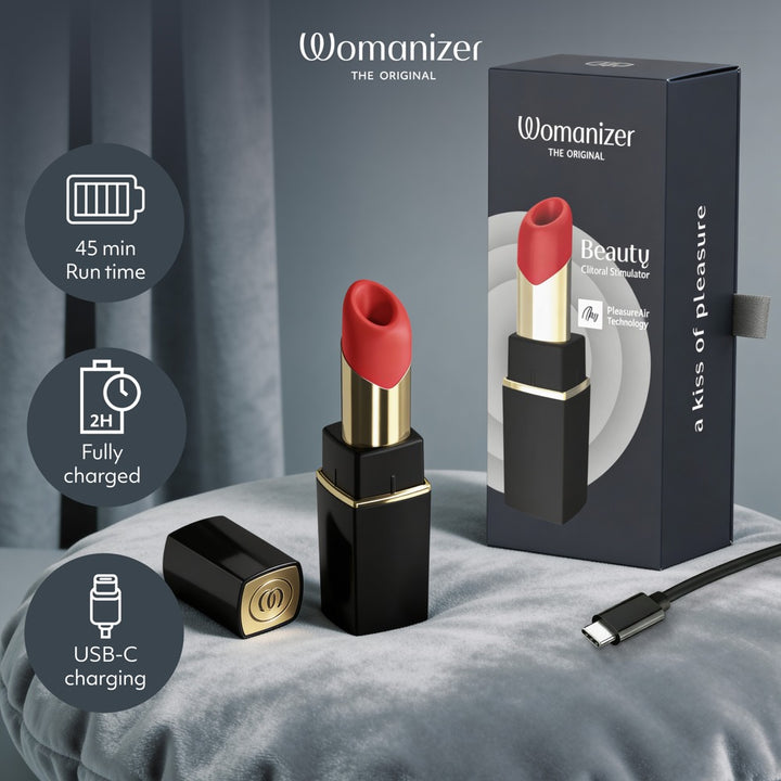 Womanizer Beauty Klitorisstimulator im Lippenstift-Design – Schwarz