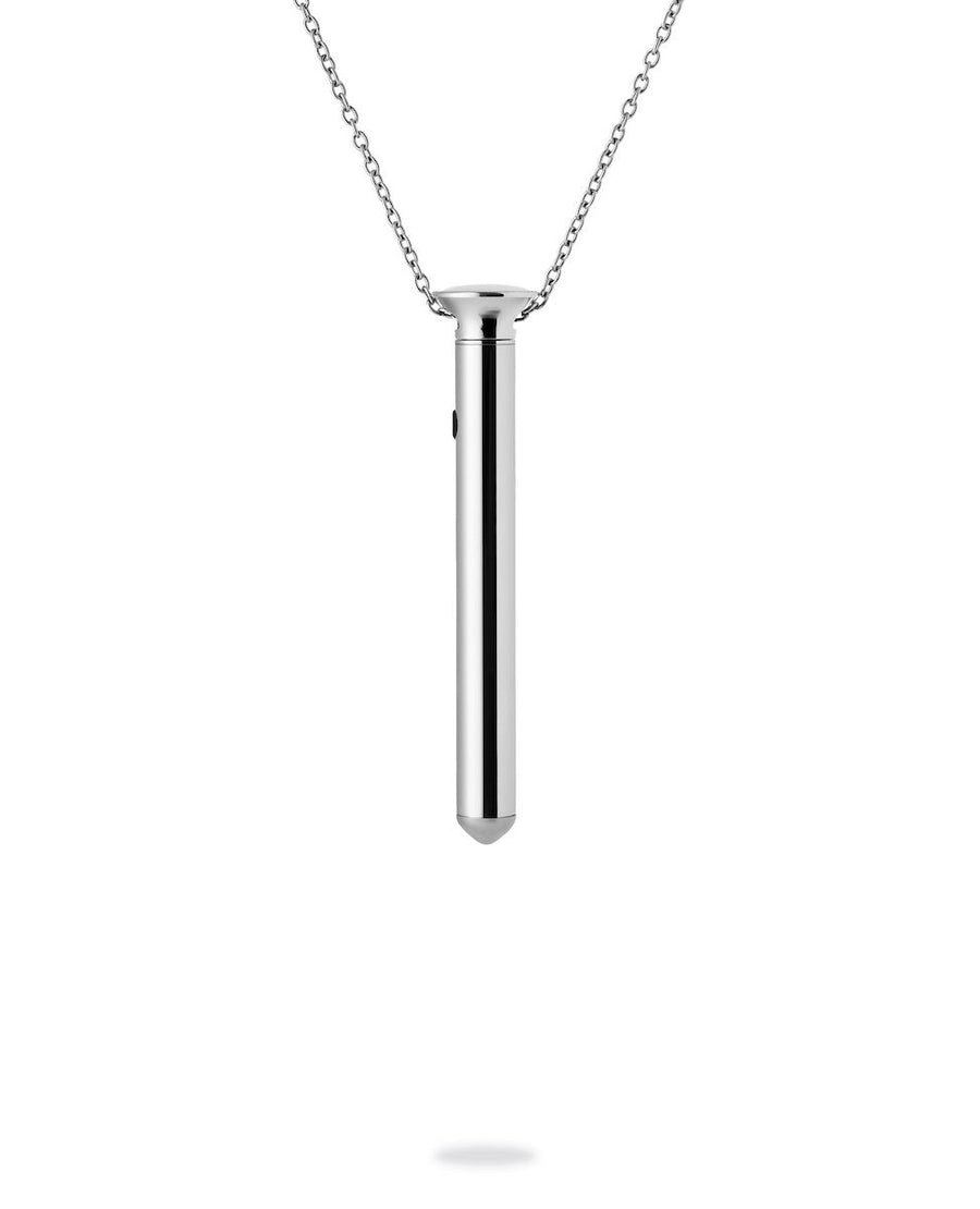 Crave Vesper Mini Vibrator-Halskette – Silber