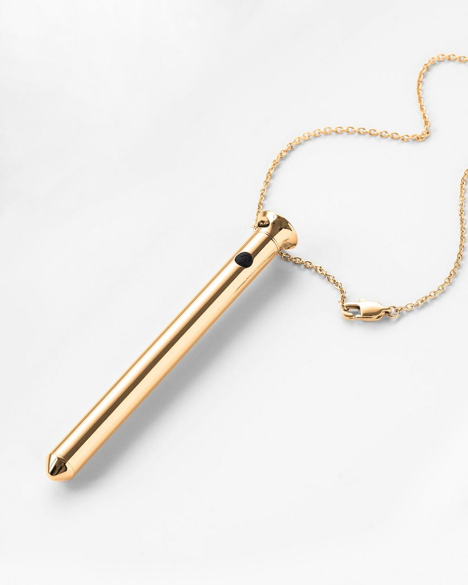 Crave Vesper 2 Vibrator-Halskette – 24K Gold, USB-aufladbar