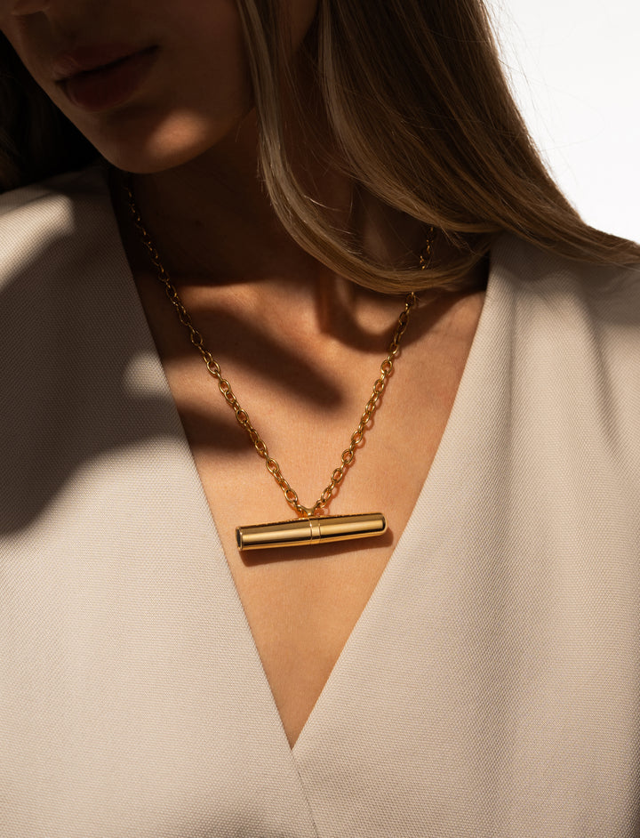Crave Tease Necklace 24K Gold Vibrator-Halskette
