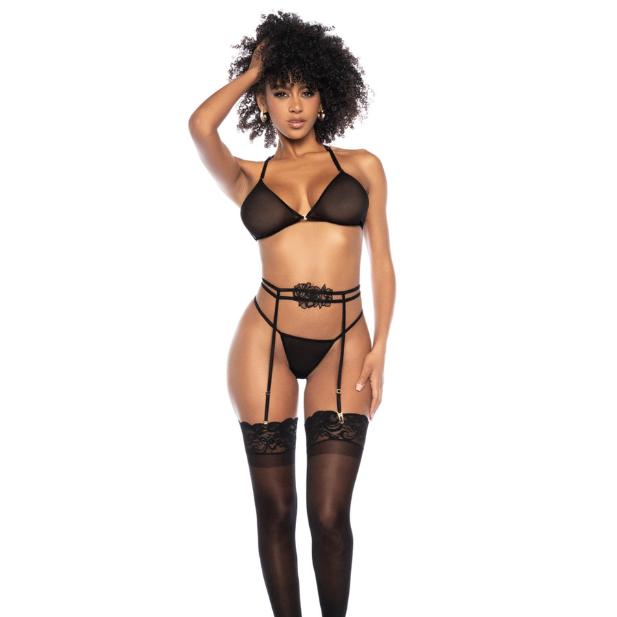 Mapalé - "Sloane Sheer Applique" Dreiteiliges Set schwarz