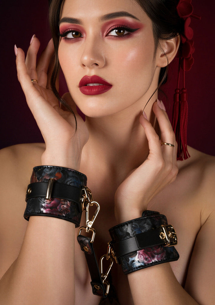 Geisha Floral Jacquard Wrist Cuffs 6