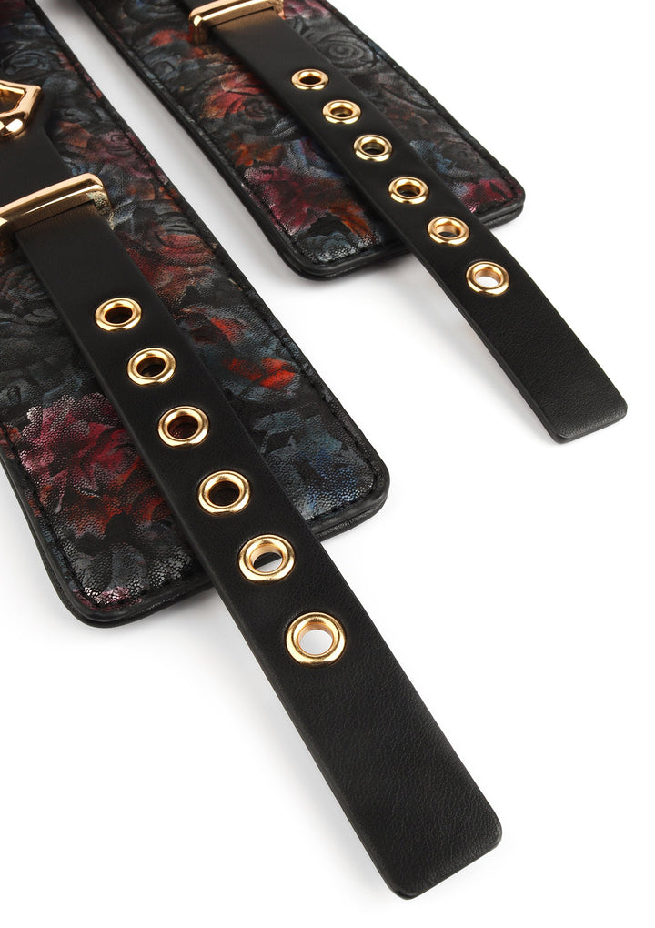 Geisha Floral Jacquard Wrist Cuffs 5