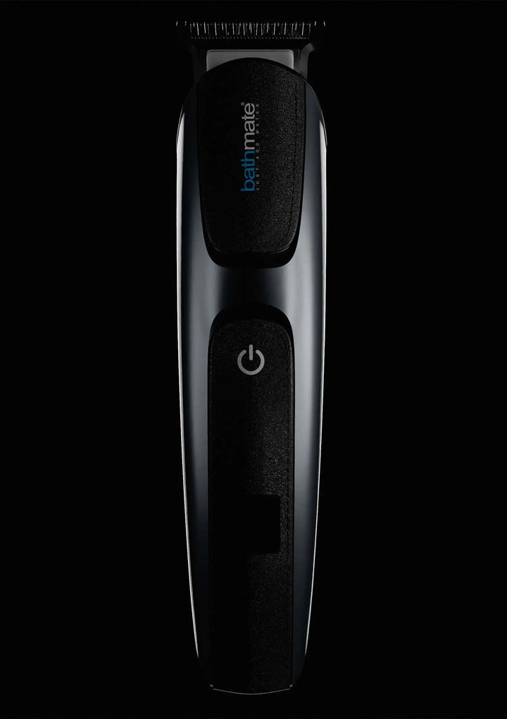 Bathmate Trim 2.0 Präzisions-Trimmer in mattem Schwarz mit elegantem Power-Button und feiner Schneidklinge