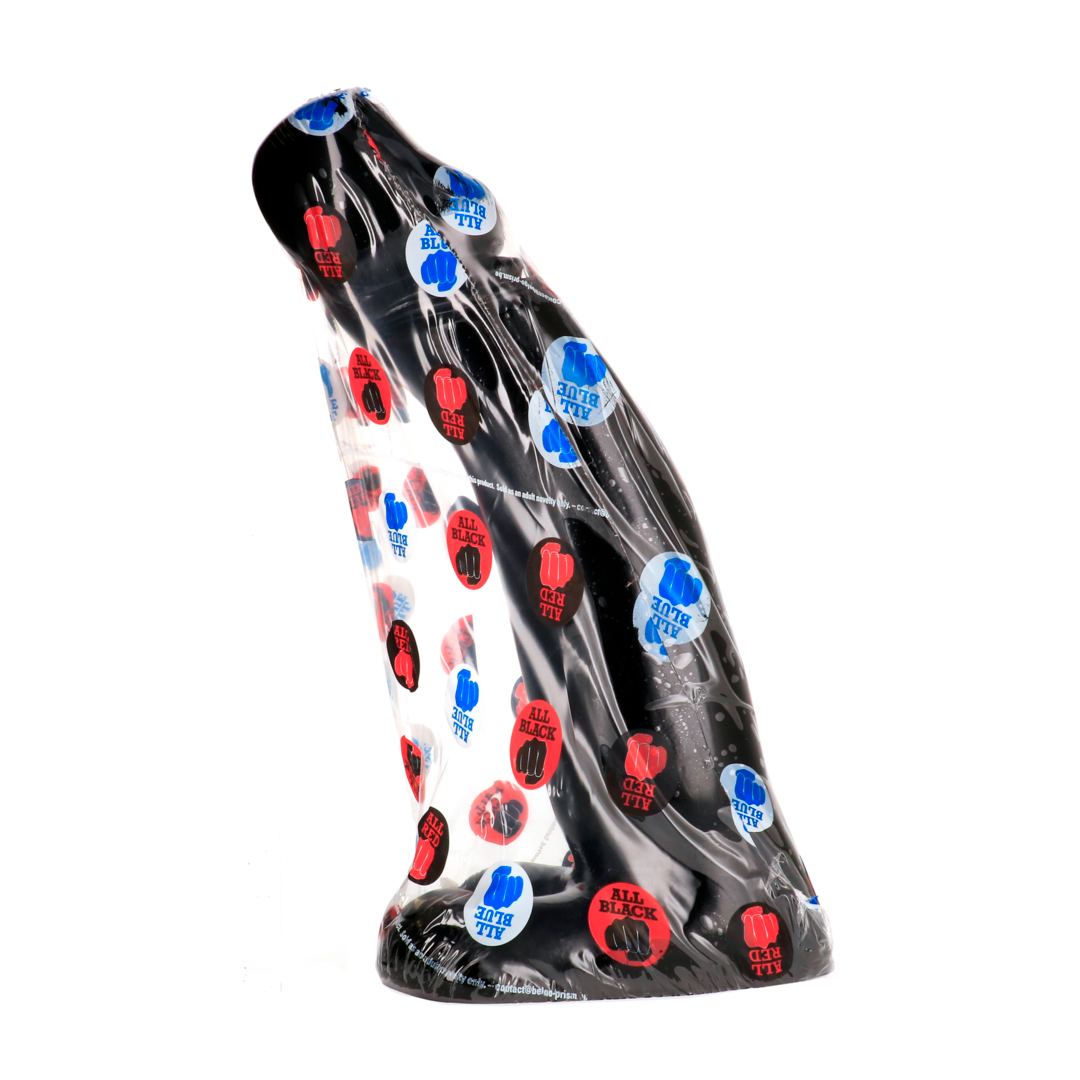 All Black Dildo AB23 XXL 34 cm in Schwarz, originalverpackt – realistischer PVC-Naturdildo mit Eichel und Hoden