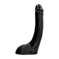 All Black Dildo AB24 32 cm - Realistischer XXL Naturdildo mit Hoden aus flexiblem PVC