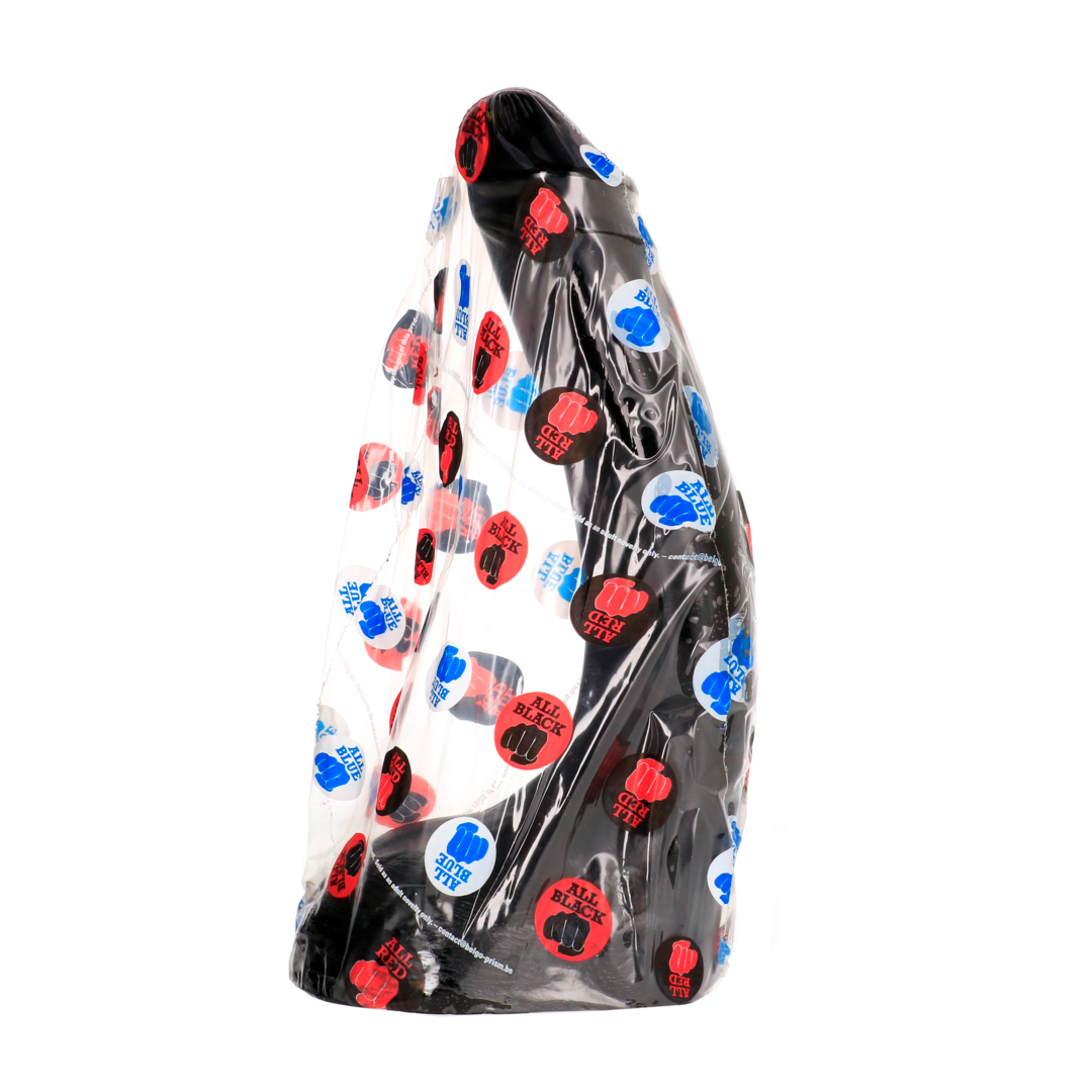 All Black Dildo AB24 32 cm in Originalverpackung – realistischer XXL PVC-Dildo in Schwarz mit Hodendetail