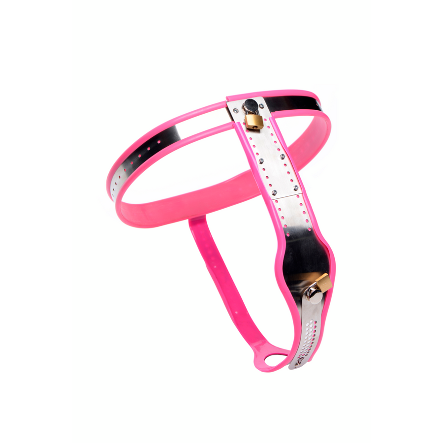 Master Series Einstellbarer Keuschheitsgürtel Pink - Chastity Belt Silikon BDSM Orgasmuskontrolle