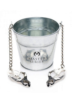 Master Series - Sklaveneimer mit Nippelklemmen Labiaklemmen Gewichtsspiel – Slave Bucket Master Series