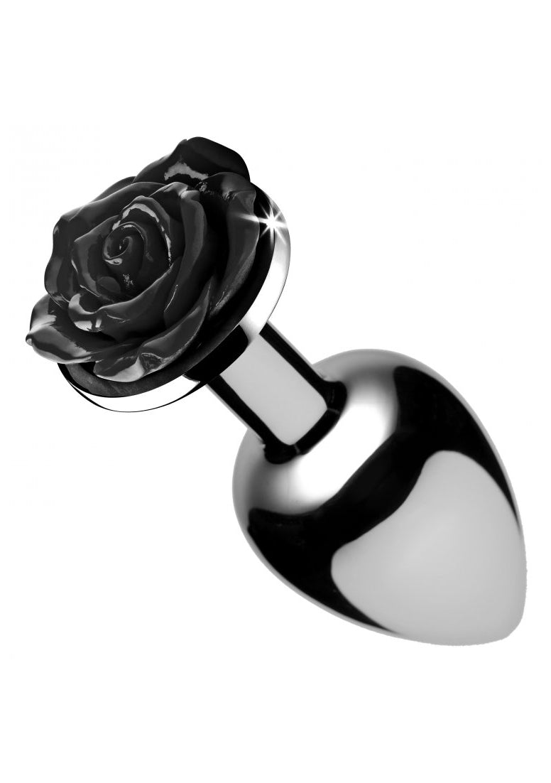 Booty Sparks Black Rose Analplug Mittel Schwarz – Metall-Analplug