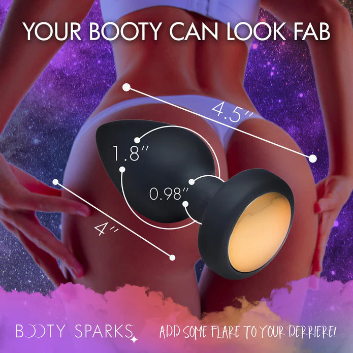 Booty Sparks - vibrierender LED Plug groß schwarz