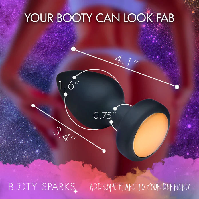 Booty Sparks - vibrierender LED Plug mittel - schwarz