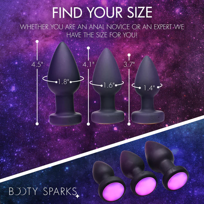 Booty Sparks - vibrierender LED Plug mittel - schwarz