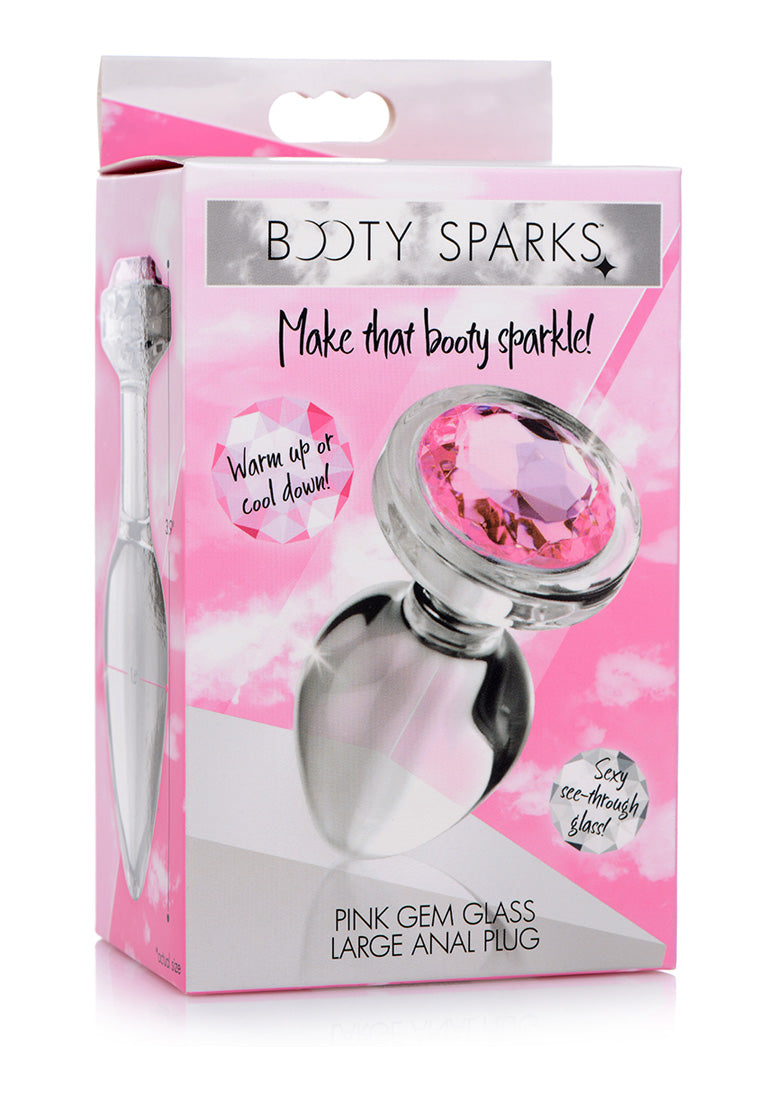 Booty Sparks Glas-Analplug Gro Rosa Stein | KinkySabine Booty Sparks Glas-Analplug Gro Rosa Stein | KinkySabine