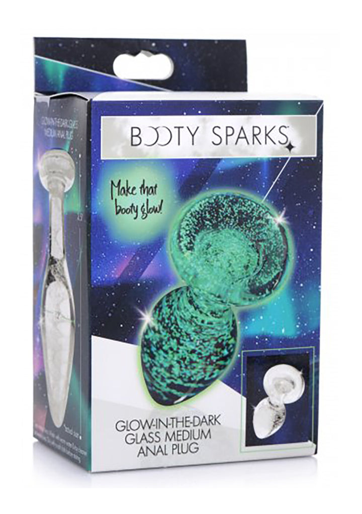 Booty Sparks - "Glow in the Dark" Analplug aus Glas mittel