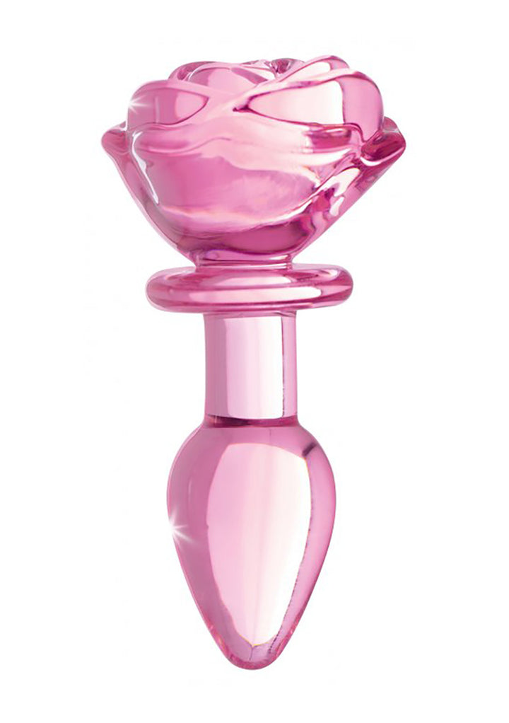 Booty Sparks - Analplug "Pink Rose" aus Glas klein rosa