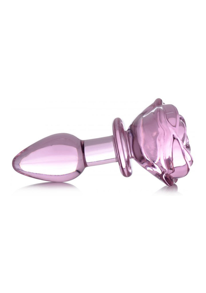 Booty Sparks - Analplug "Pink Rose" aus Glas klein rosa