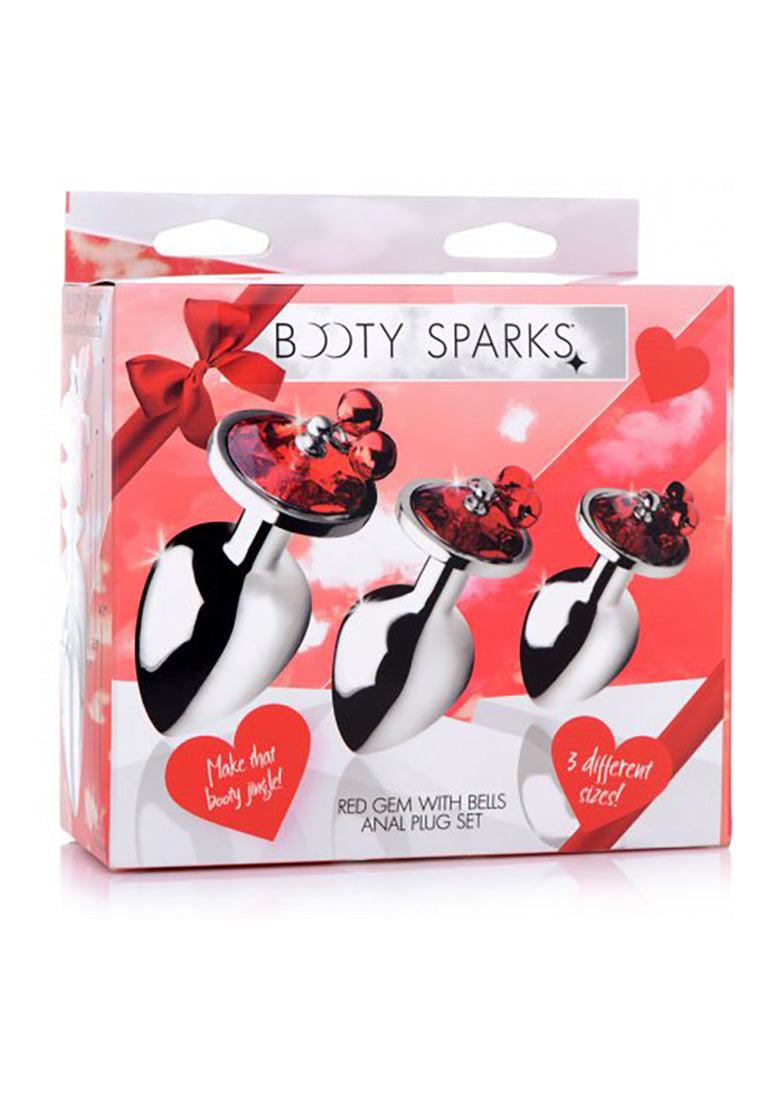 Analplug-Set 3-teilig roter Edelstein Glckchen Metall Temperaturspiele Booty Sparks KinkySabine Analplug-Set 3-teilig roter Edelstein Glckchen Metall Temperaturspiele Booty Sparks KinkySabine