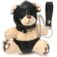 Master Series Bondage Teddy mit Hood Maske und Leine - BDSM Schlüsselanhänger für Sensory Deprivation Fans