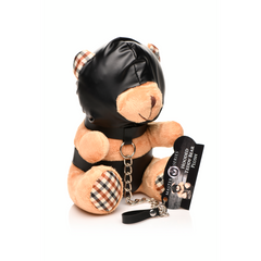 Master Series Bondage Bär mit Hood Maske und Kapuze - BDSM Plüschbär 23cm für Blindfold-Fans und Fetisch-Liebhaber