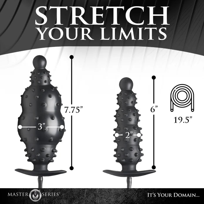 Master Series - aufpumpbarer Analplug mit Noppen