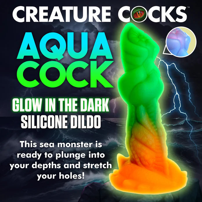 Creature Cocks - Aqua CockGlow in the Dark Dildo 19 cm