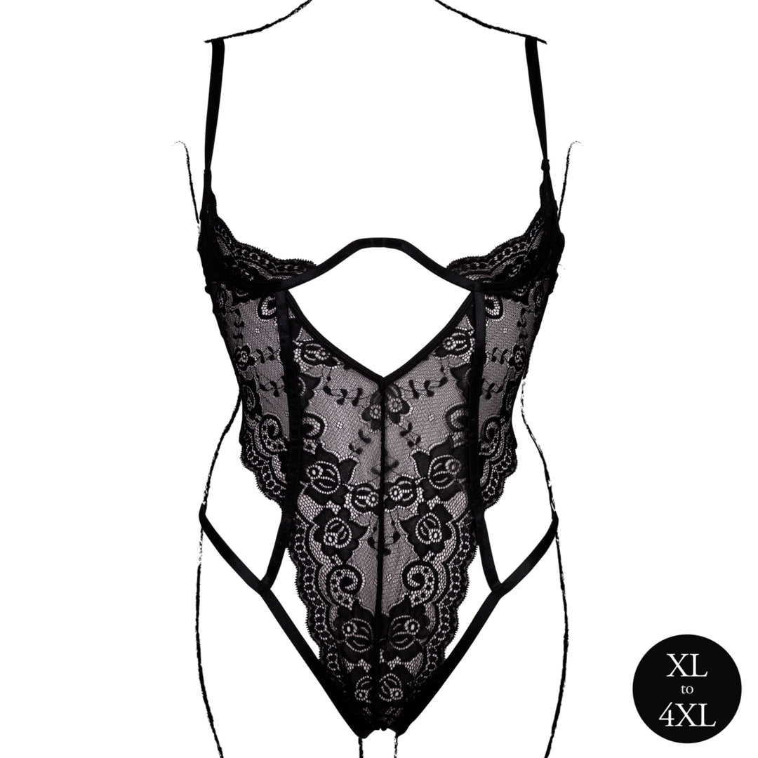 Body aus Spitze mit Bügel-Cups von Le Désir schwarz Queensize
