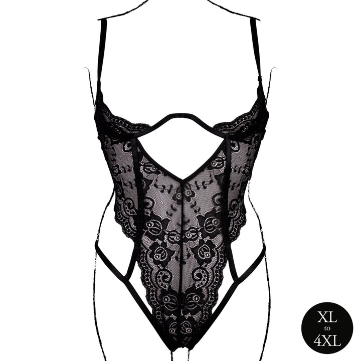 Body aus Spitze mit Bügel-Cups von Le Désir schwarz Queensize