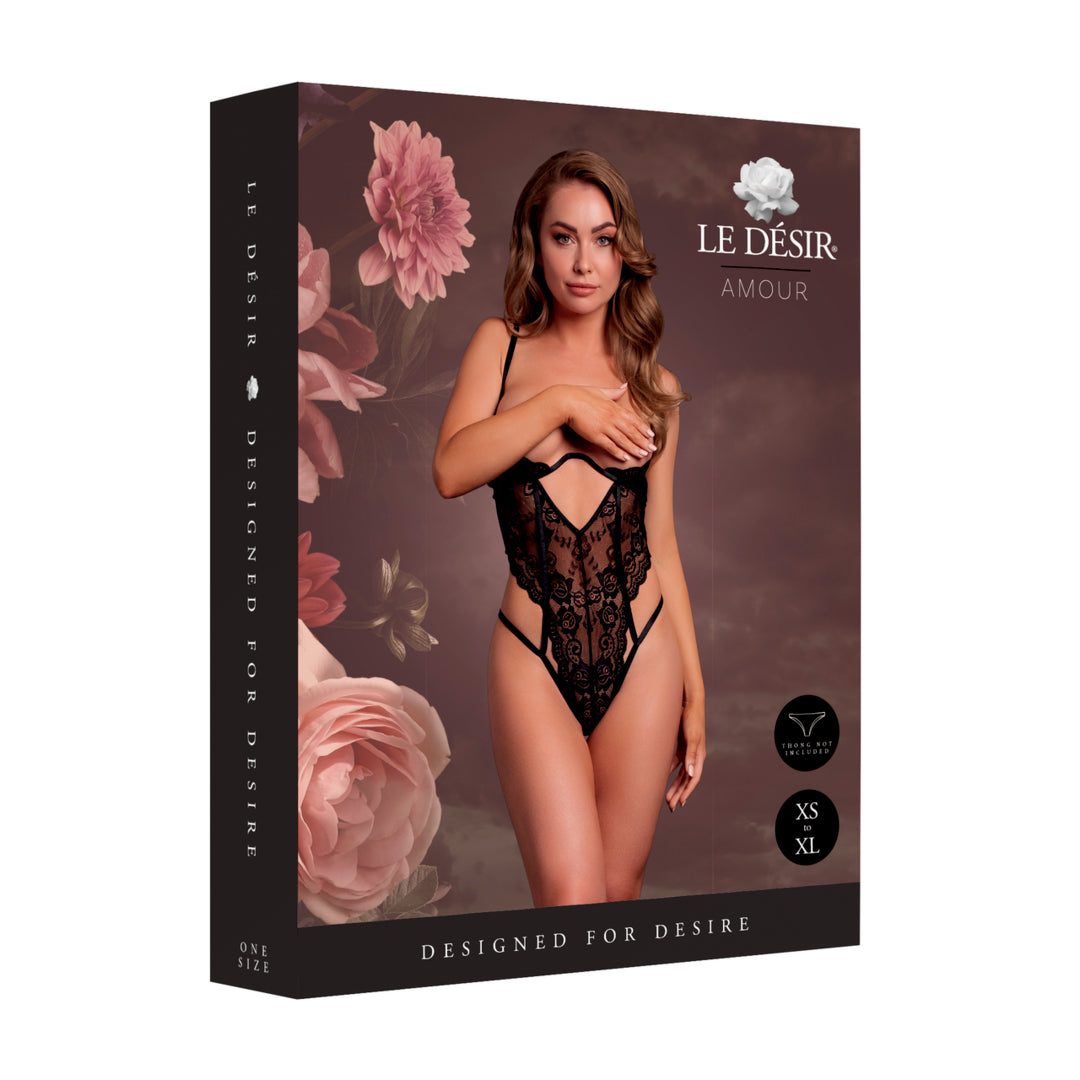 Body aus Spitze mit Bügel-Cups von Le Désir schwarz