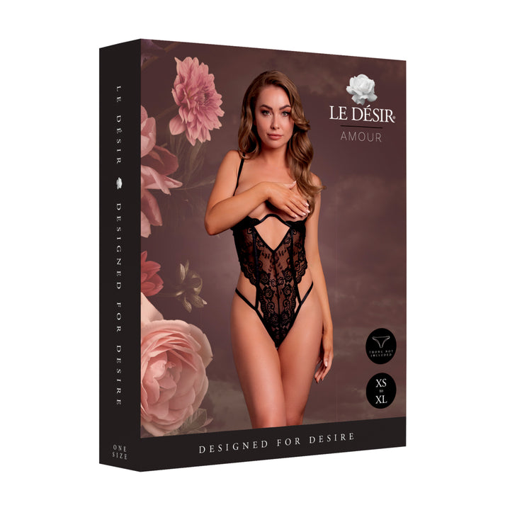 Body aus Spitze mit Bügel-Cups von Le Désir schwarz