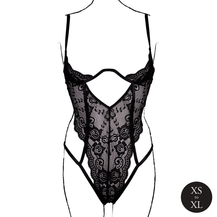 Body aus Spitze mit Bügel-Cups von Le Désir schwarz