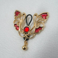 KS - Brustschmuck Schmetterlinge Rot-Gold