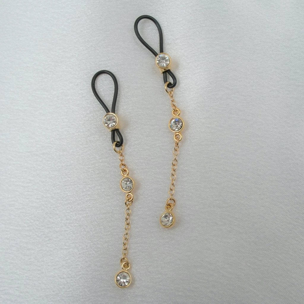 KS - Kristall Brustschmuck vergoldet – edles Körperschmuck Set