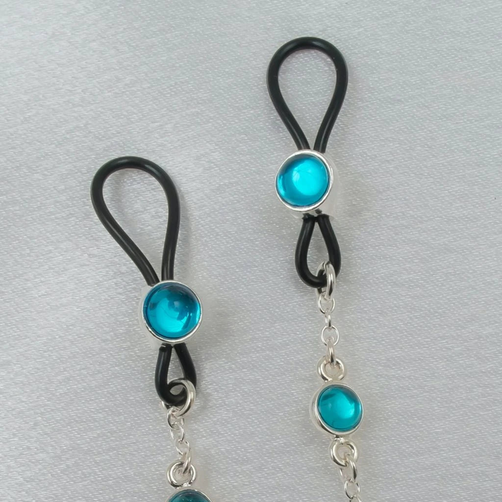 KS - Kristall Brust-Schmuck Silber – edles Körper-Accessoire