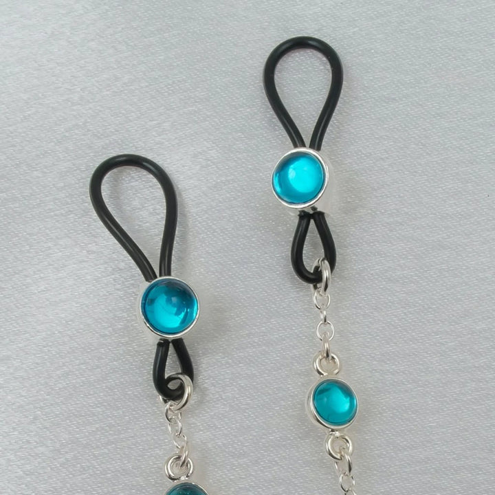 KS - Kristall Brust-Schmuck Silber – edles Körper-Accessoire
