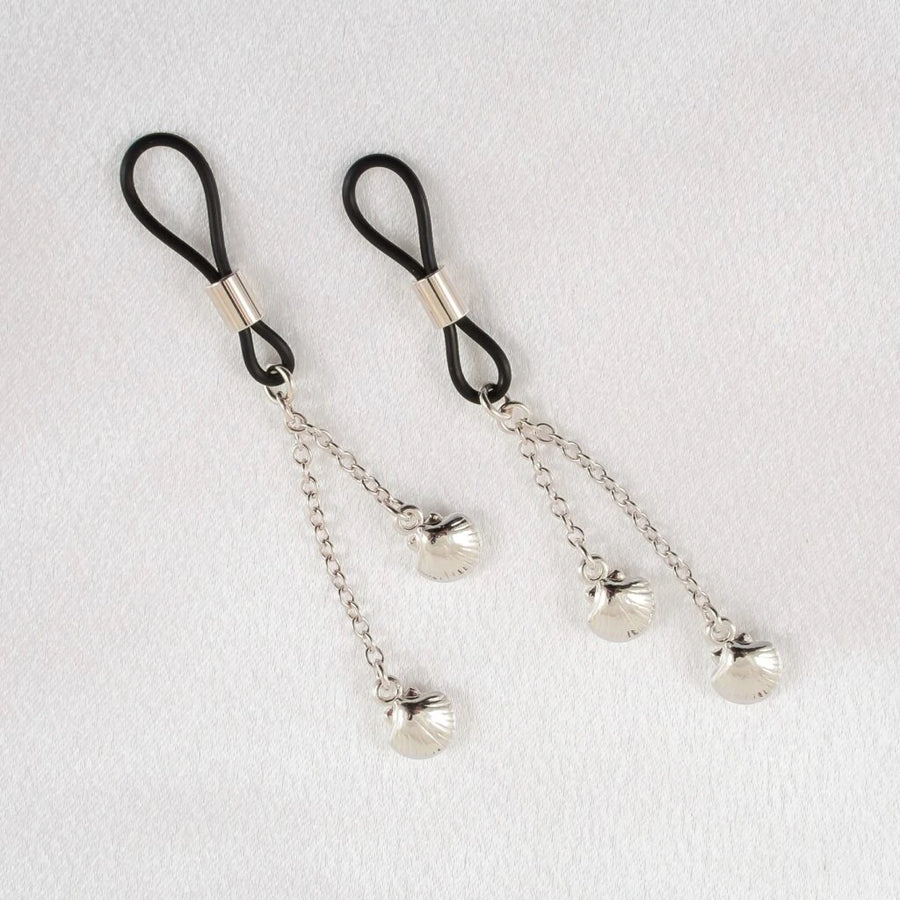 KS - Brustwarzen-Anhänger Duo Muschel Silber
