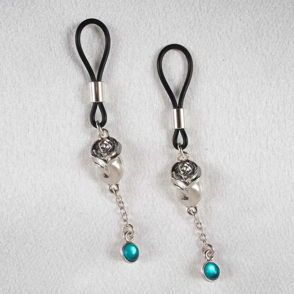 KS - Silber Brustschmuck Rosen der Liebe Aquamarin