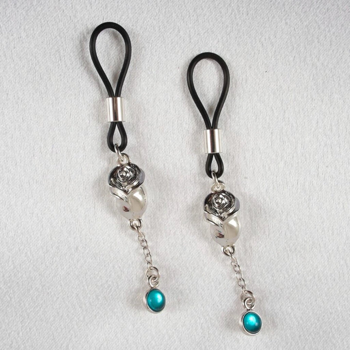 KS - Silber Brustschmuck Rosen der Liebe Aquamarin