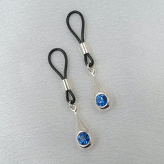 KS - Brustjuwelen Silber mit blauen Kristallen