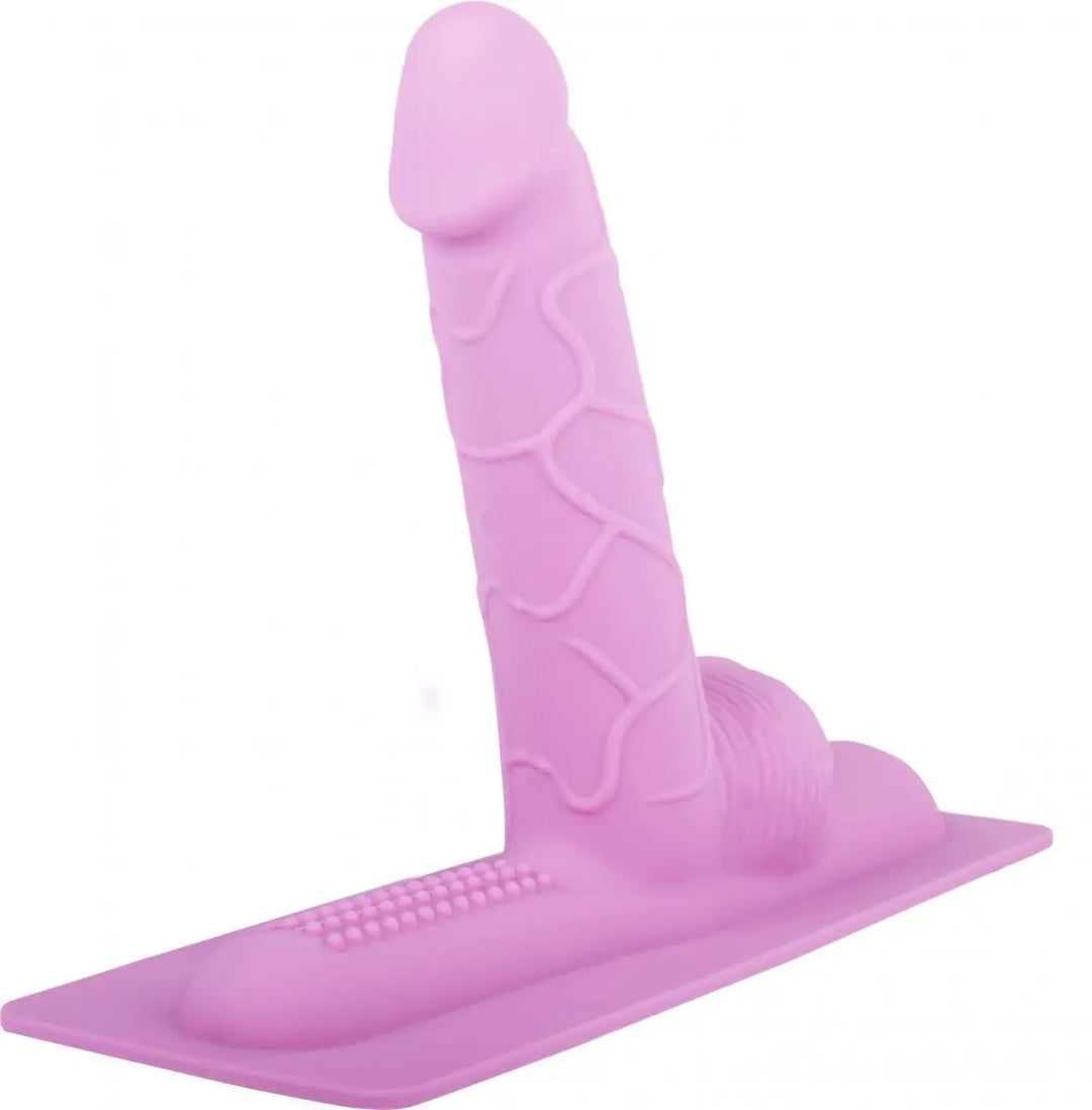 Motorbunny-Aufsatz My Friend Dick in zartem Pink, realistisches Design aus hochwertigem Silikon mit Standfuß