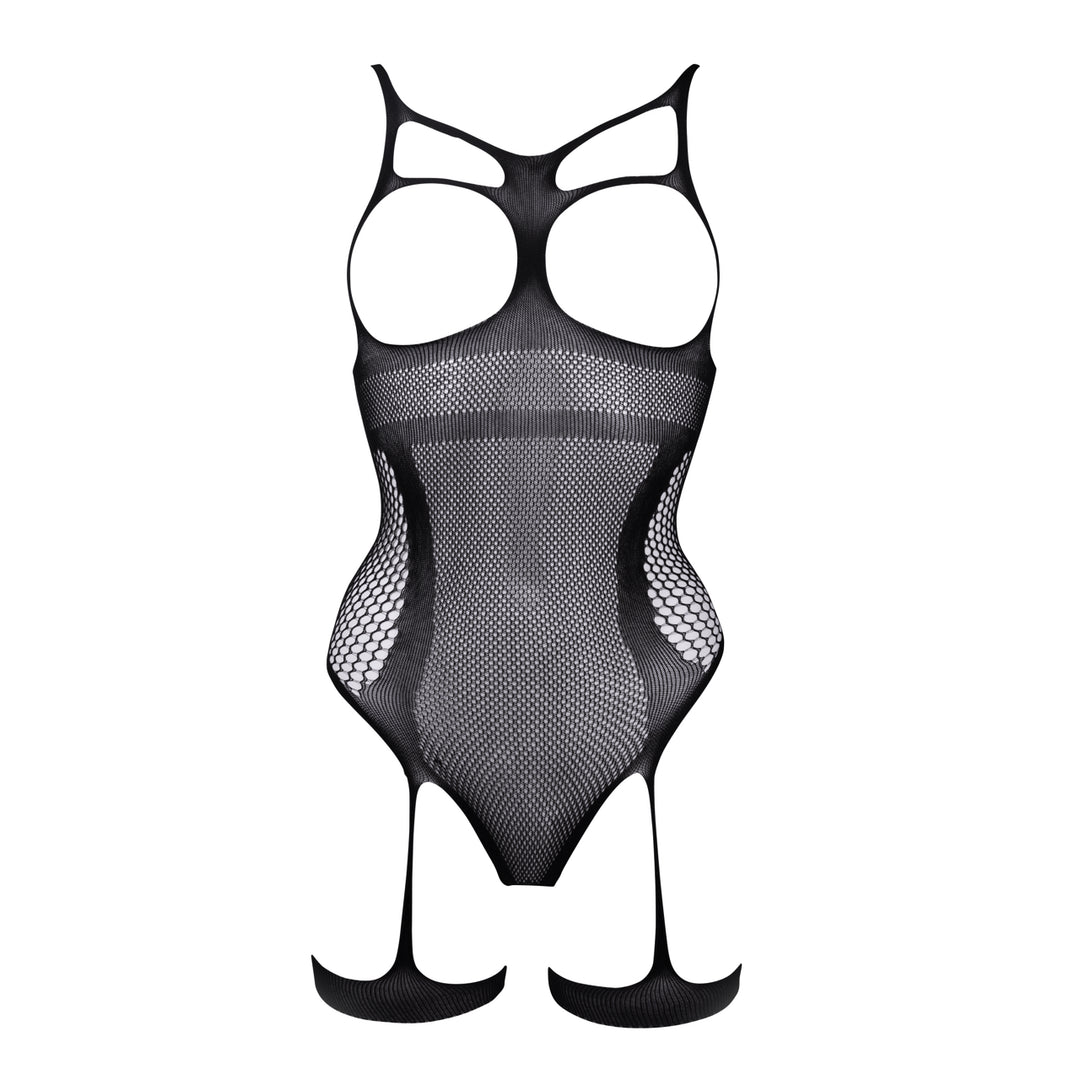Body mit offenen Cups und Strumpfbändern von Le Désir schwarz