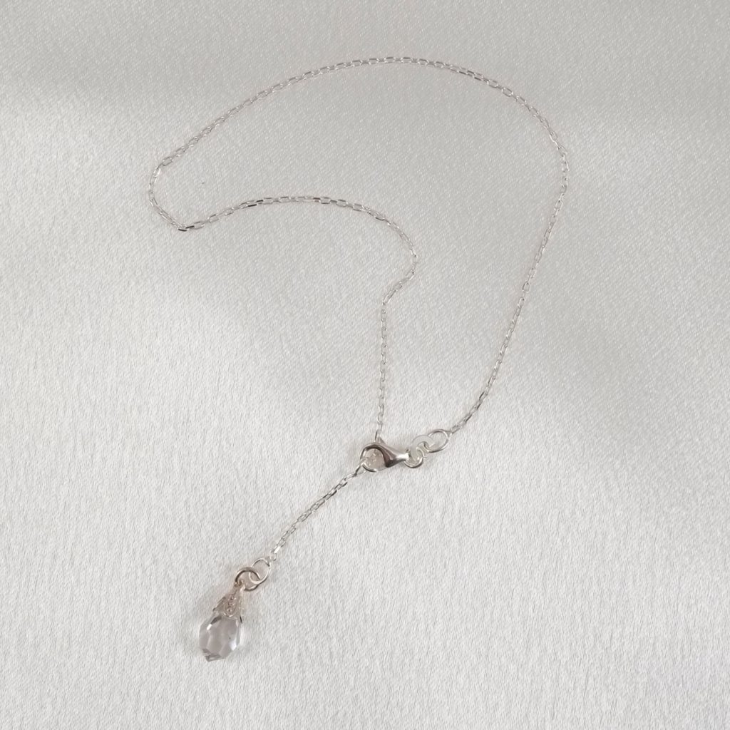 KS Kristall-Fußkette Silber – Körperschmuck mit Tropfen – Detailansicht 3