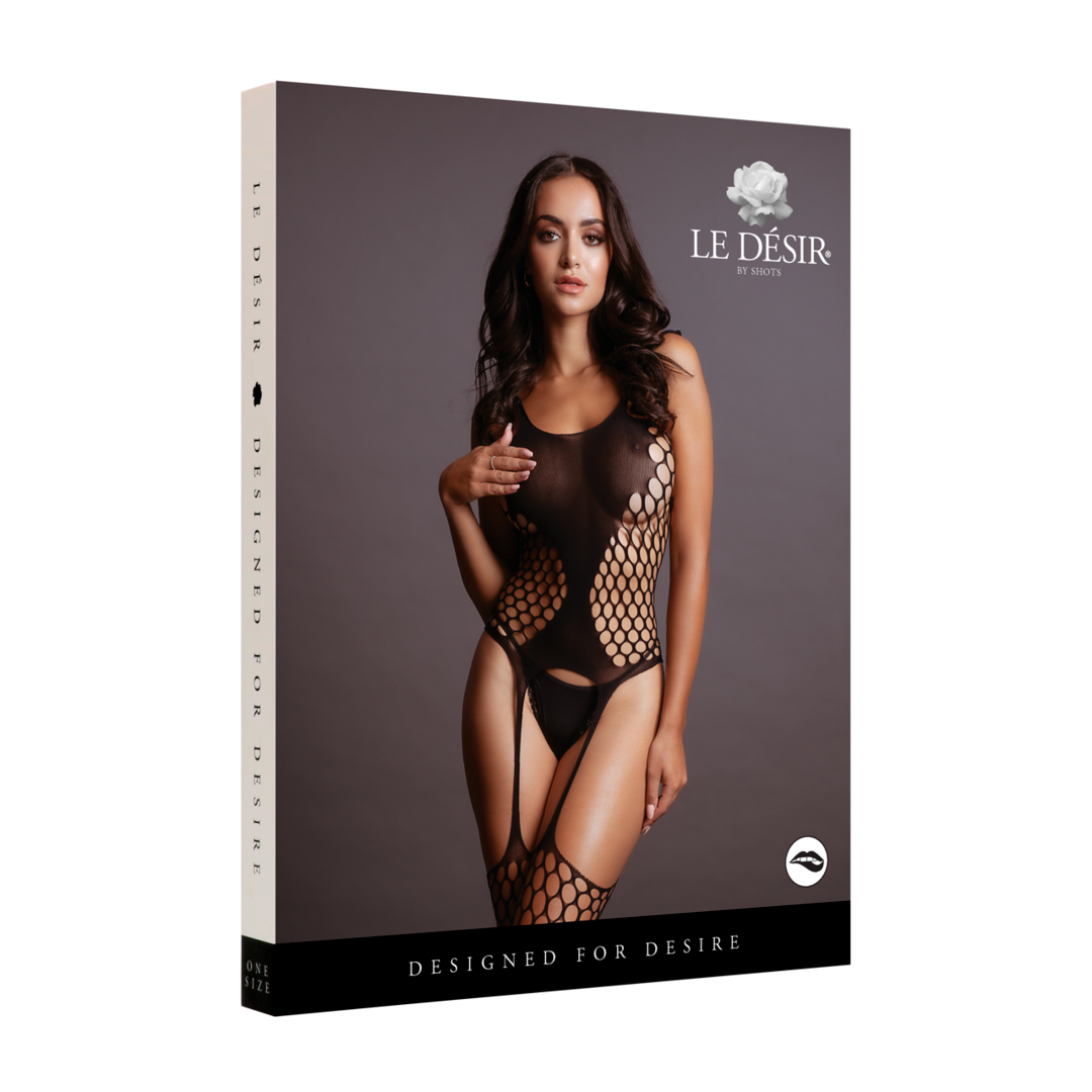 Bodystocking in Netzstruktur "Fence" von Le Désir schwarz